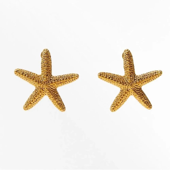 Zara Star Gold Starfish Earrings&Necklace Set - Picture 9 of 17